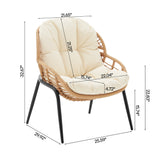 Pine 4-Piece Patio Conversation Set in Cream by Manhattan Comfort at Eve Furniture