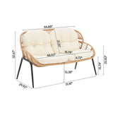 Pine 4-Piece Patio Conversation Set in Cream by Manhattan Comfort at Eve Furniture