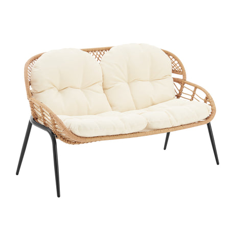 Pine 4-Piece Patio Conversation Set in Cream by Manhattan Comfort at Eve Furniture
