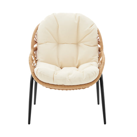 Pine 4-Piece Patio Conversation Set in Cream by Manhattan Comfort at Eve Furniture