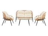 Pine 4-Piece Patio Conversation Set in Cream by Manhattan Comfort at Eve Furniture