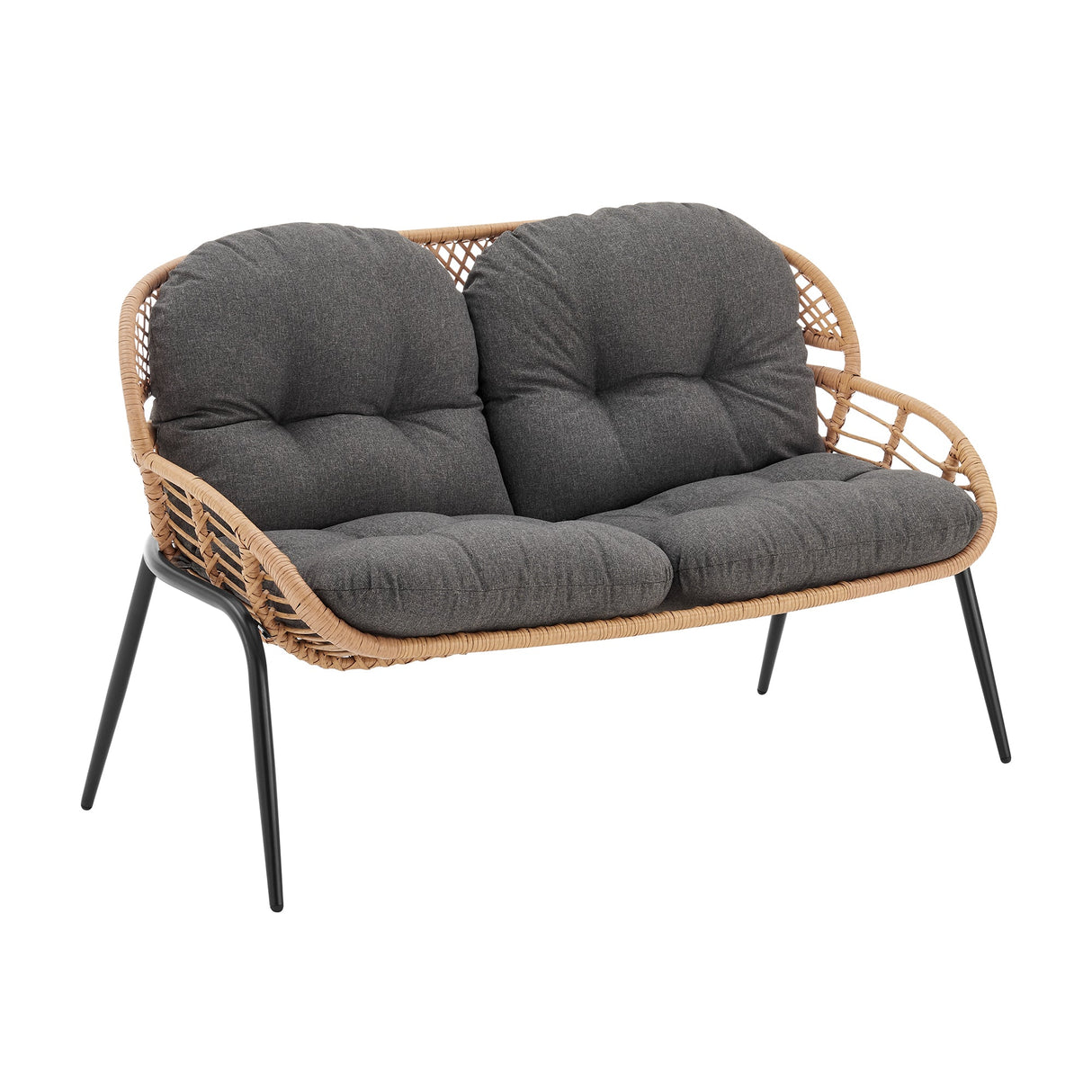 Pine 4-Piece Patio Conversation Set in Grey by Manhattan Comfort at Eve Furniture
