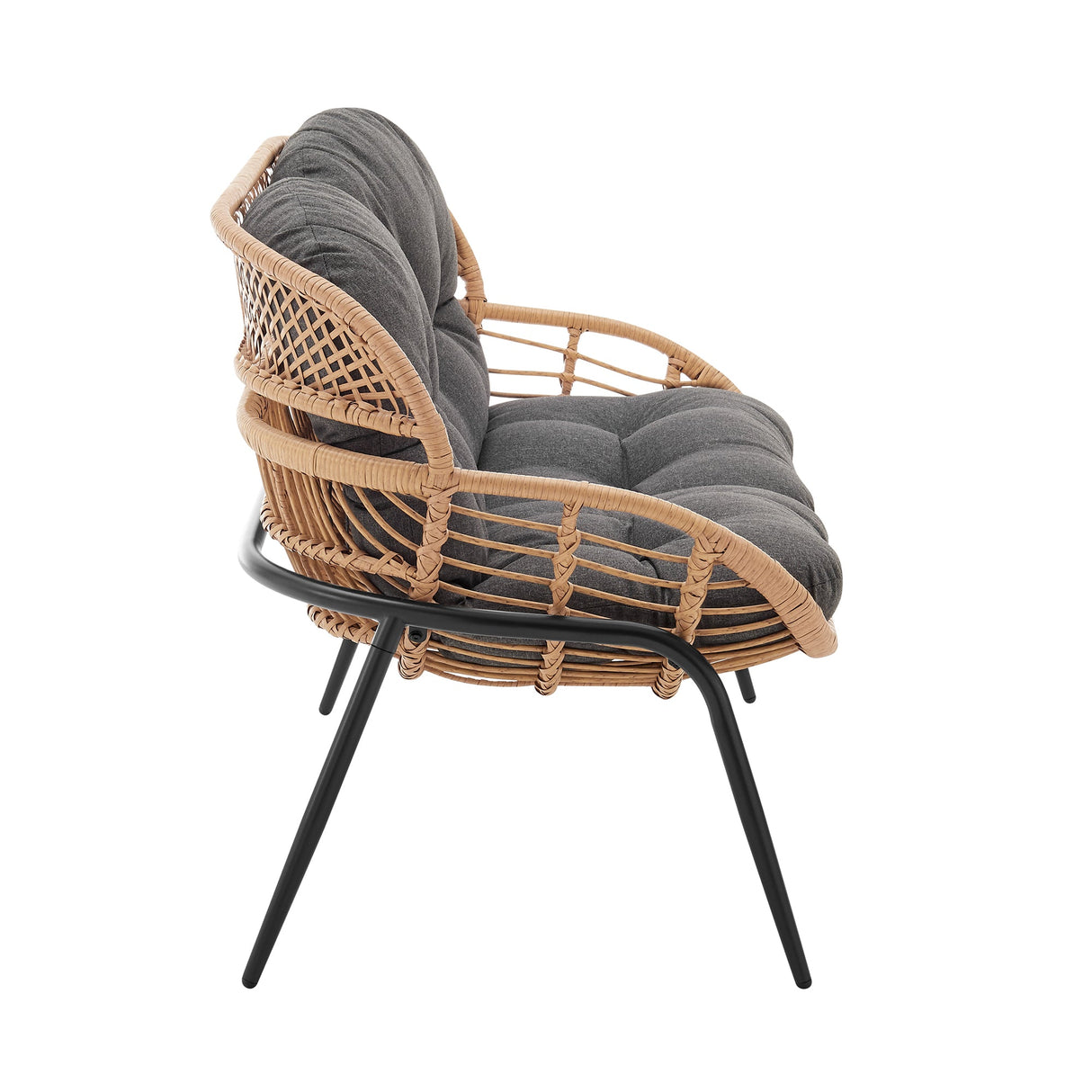 Pine 4-Piece Patio Conversation Set in Grey by Manhattan Comfort at Eve Furniture
