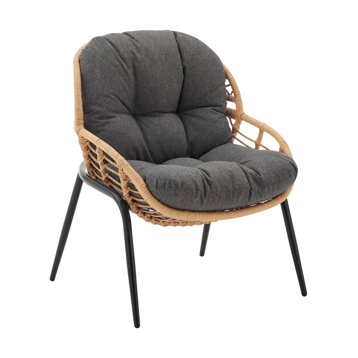 Pine 4-Piece Patio Conversation Set in Grey by Manhattan Comfort at Eve Furniture