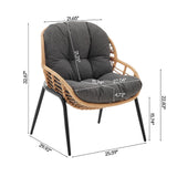 Pine 4-Piece Patio Conversation Set in Grey by Manhattan Comfort at Eve Furniture