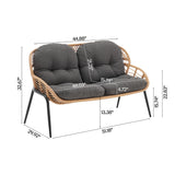 Pine 4-Piece Patio Conversation Set in Grey by Manhattan Comfort at Eve Furniture