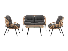 Pine 4-Piece Patio Conversation Set in Grey by Manhattan Comfort at Eve Furniture