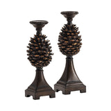 Pine Bluff Brown Candle Holders by Crestview at Eve Furniture
