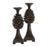 Pine Bluff Brown Candle Holders by Crestview at Eve Furniture