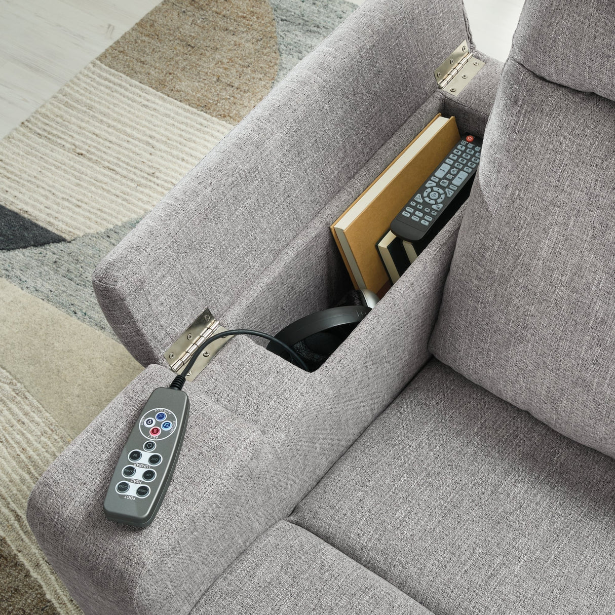 Pineland Pewter Power Glider Recliner with Audio System by Ashley at Eve Furniture