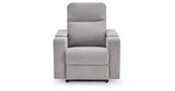 Pineland Pewter Power Glider Recliner with Audio System by Ashley at Eve Furniture
