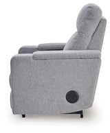Pineland Pewter Power Glider Recliner with Audio System by Ashley at Eve Furniture