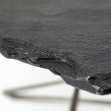 Pinera 37"x33" Black Slate With Iron Base Coffee Table by Mercana at Eve Furniture
