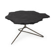 Pinera 37"x33" Black Slate With Iron Base Coffee Table by Mercana at Eve Furniture