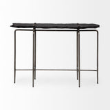 Pinera III 49L x 17W Black Slate W/Iron Base Console Table by Mercana at Eve Furniture