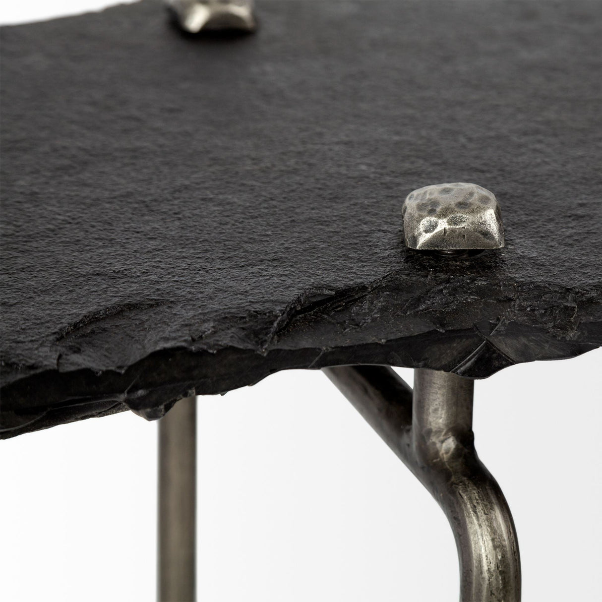 Pinera III 49L x 17W Black Slate W/Iron Base Console Table by Mercana at Eve Furniture