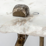 Pinera III 49L x 17W White Marble Top Gold-Toned Iron Base Console Table by Mercana at Eve Furniture