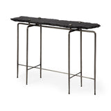 Pinera III Black Slate W/Iron Base Console Table by Mercana at Eve Furniture