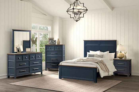 Pinetop Blue/Dark Brown 5-Piece Twin Bedroom Set by Furniture of America at Eve Furniture