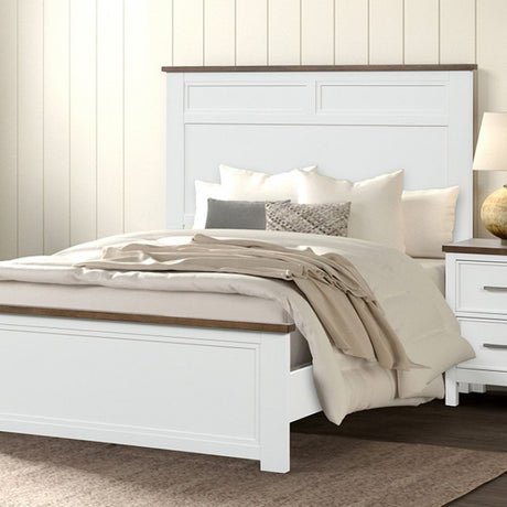Pinetop White/Dark Brown 5-Piece Twin Bedroom Set by Furniture of America at Eve Furniture