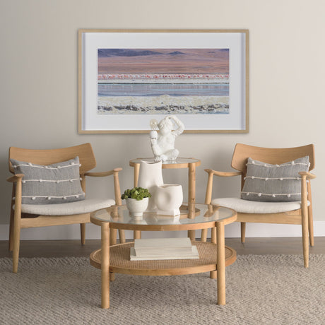 Pink Flamingoes by Richard Silver Hand Embelished Framed Artwork Matted under Glass by Mercana at Eve Furniture