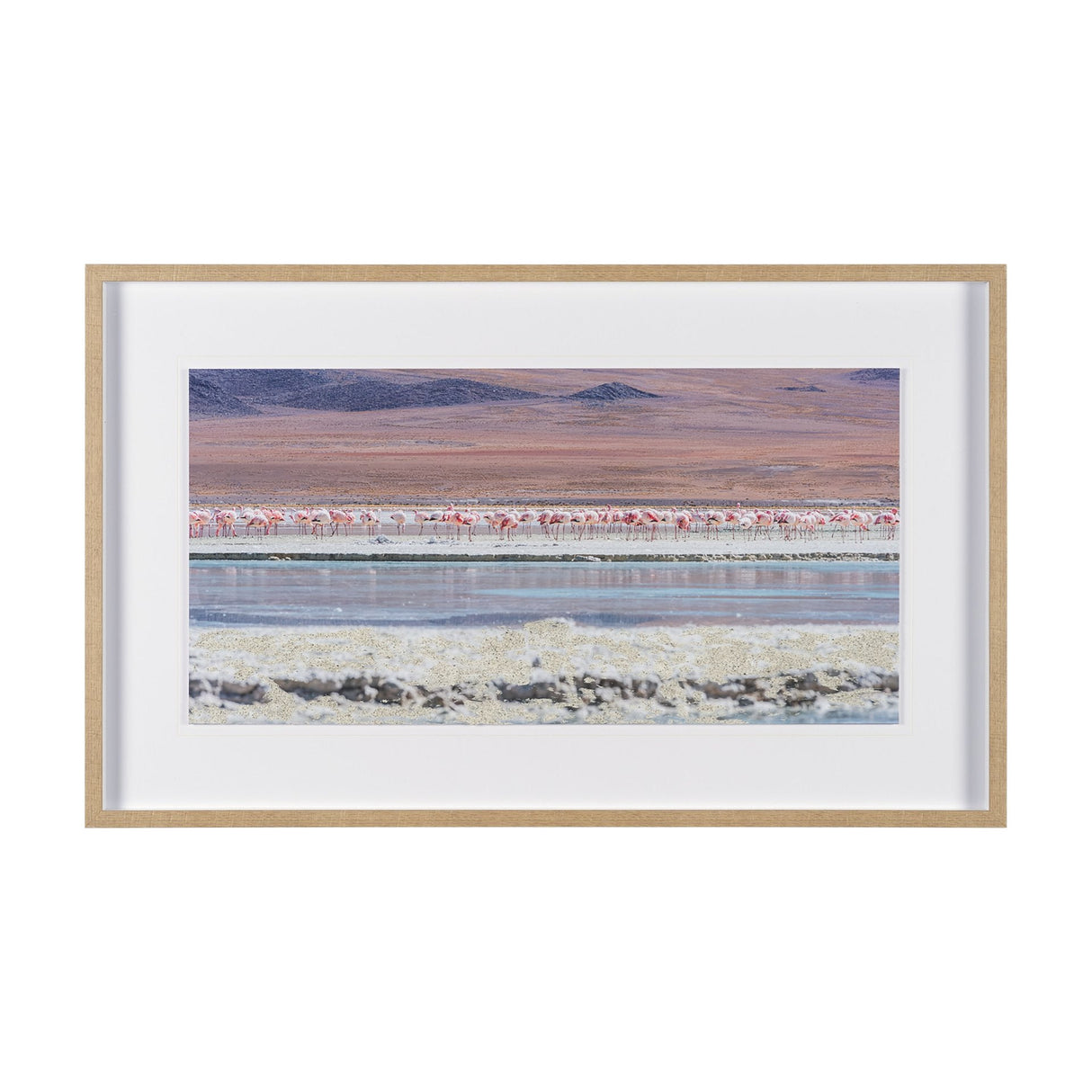 Pink Flamingoes by Richard Silver Hand Embelished Framed Artwork Matted under Glass by Mercana at Eve Furniture