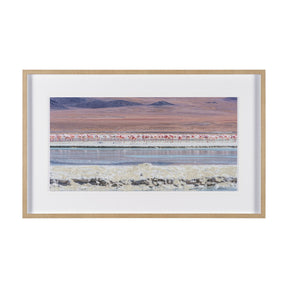 Pink Flamingoes by Richard Silver Hand Embelished Framed Artwork Matted under Glass by Mercana at Eve Furniture