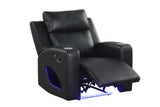 Pinnacle Black Leather 3-Piece Reclining Living Room Set by Happy Homes at Eve Furniture