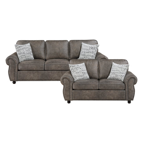 Pinnacle Pewter 2-Piece Living Room Set by Homelegance at Eve Furniture