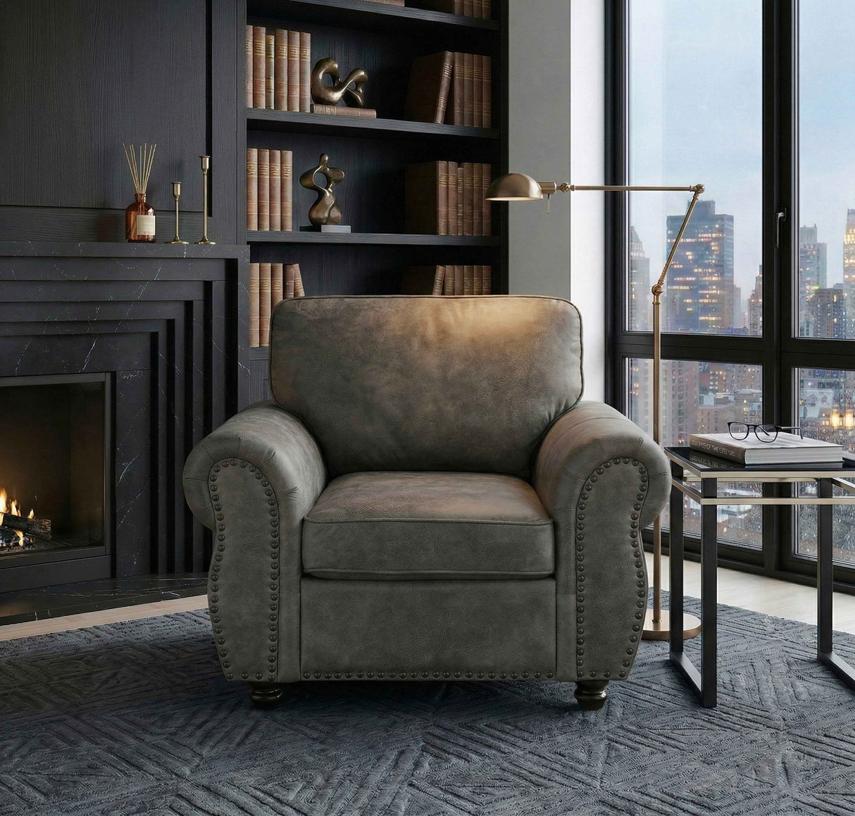 Pinnacle Pewter Chair by Homelegance at Eve Furniture
