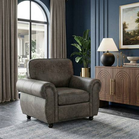Pinnacle Pewter Chair by Homelegance at Eve Furniture