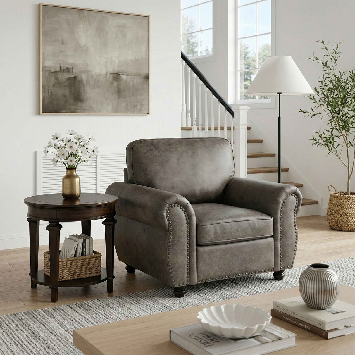 Pinnacle Pewter Chair by Homelegance at Eve Furniture