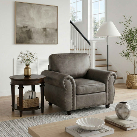 Pinnacle Pewter Chair by Homelegance at Eve Furniture