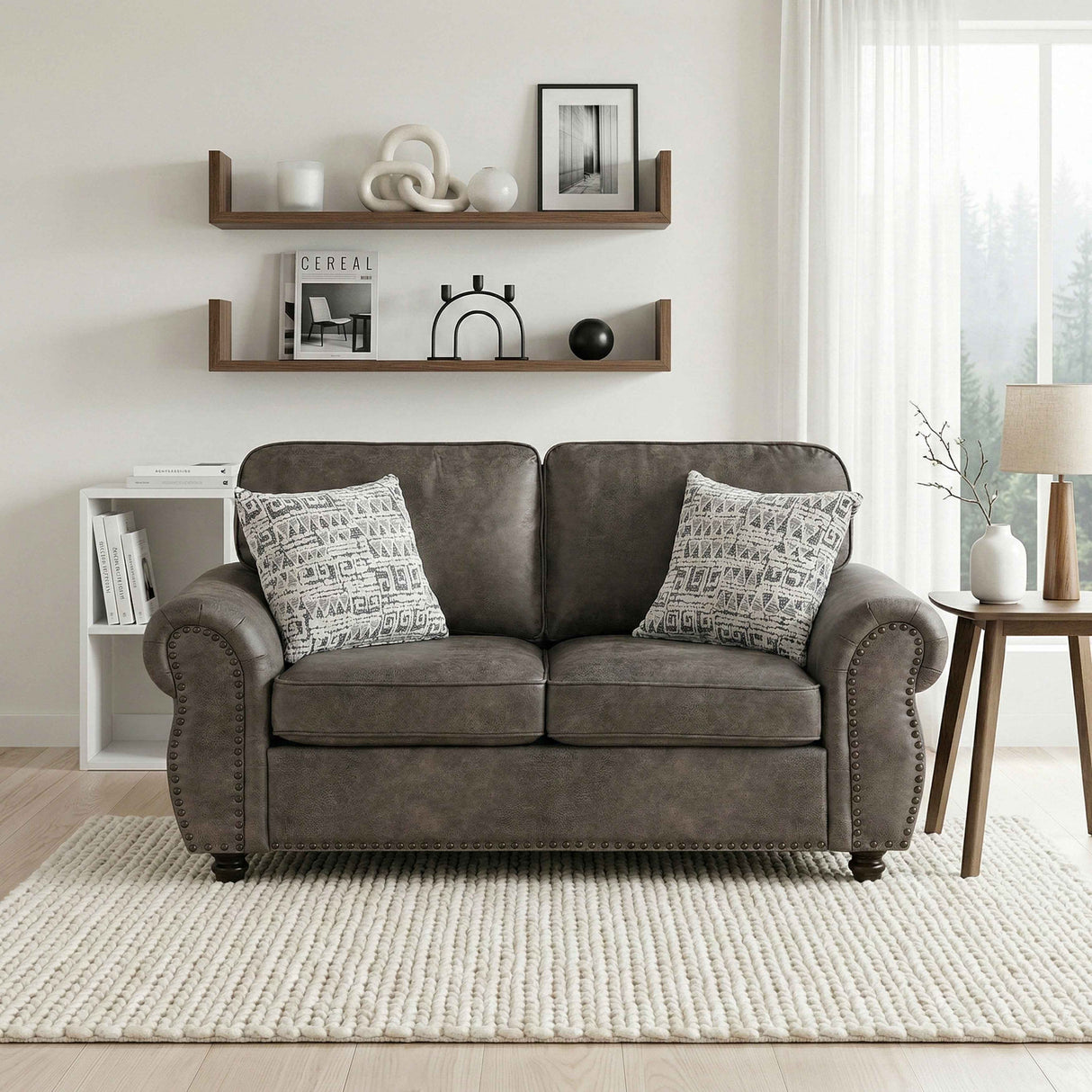 Pinnacle Pewter Loveseat by Homelegance at Eve Furniture