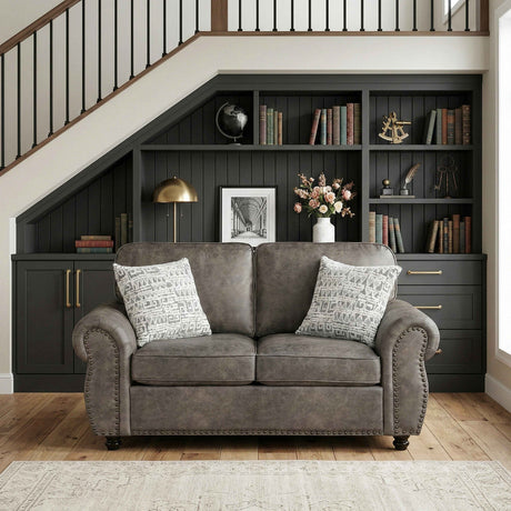 Pinnacle Pewter Loveseat by Homelegance at Eve Furniture