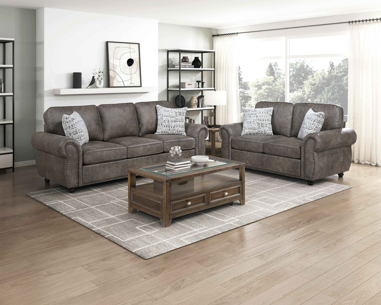 Pinnacle Pewter Loveseat by Homelegance at Eve Furniture