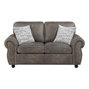 Pinnacle Pewter Loveseat by Homelegance at Eve Furniture