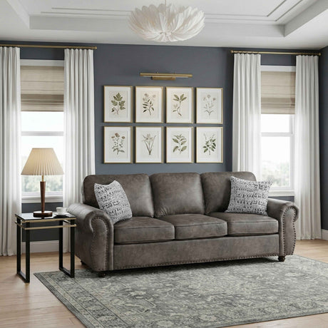 Pinnacle Pewter Sofa by Homelegance at Eve Furniture