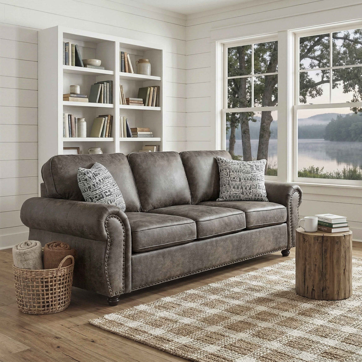 Pinnacle Pewter Sofa by Homelegance at Eve Furniture