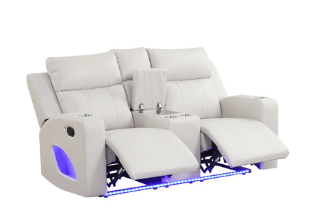 Pinnacle Sand Leather 3-Piece Reclining Living Room Set by Happy Homes at Eve Furniture