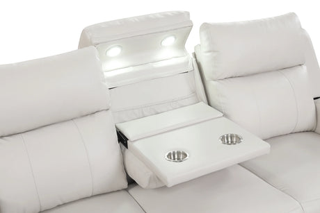 Pinnacle Sand Leather 3-Piece Reclining Living Room Set by Happy Homes at Eve Furniture