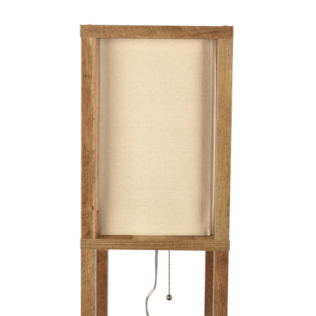 Pinnacle Shelf Floor Lamp For Bedroom/Living Room, Natural Wood with Long Shade by Ashcroft Furniture at Eve Furniture
