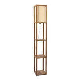Pinnacle Shelf Floor Lamp For Bedroom/Living Room, Natural Wood with Long Shade by Ashcroft Furniture at Eve Furniture