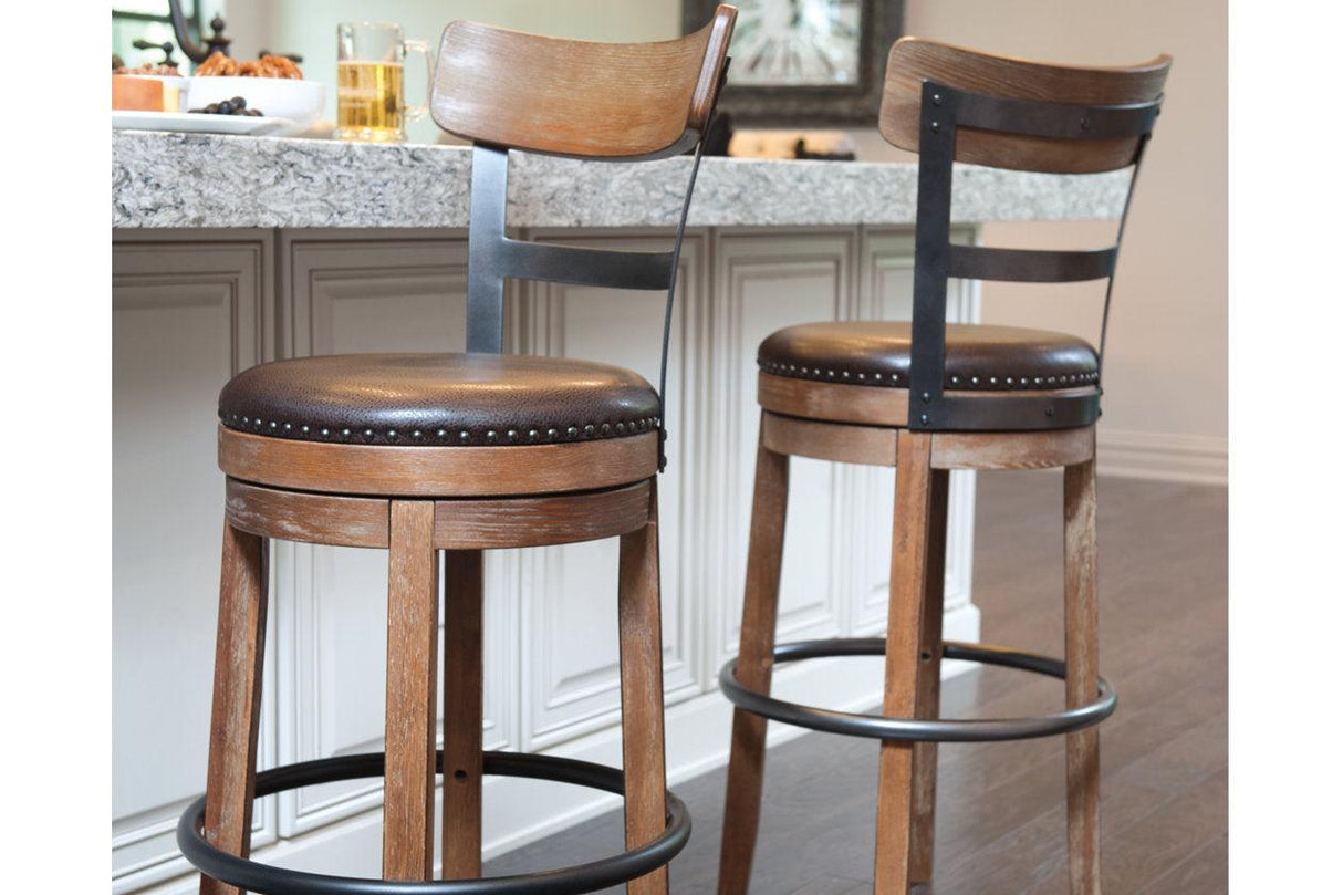 Pinnadel Light Brown Bar Height Barstool by Ashley at Eve Furniture