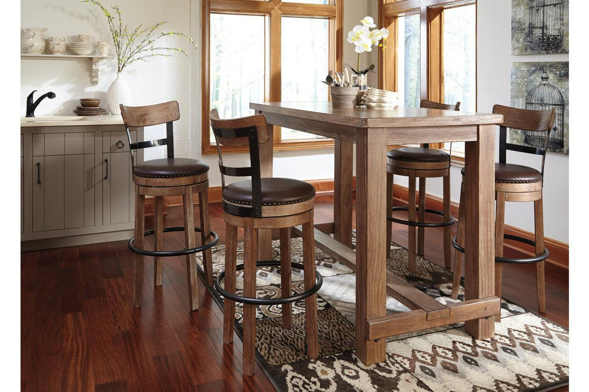 Pinnadel Light Brown Bar Height Barstool by Ashley at Eve Furniture