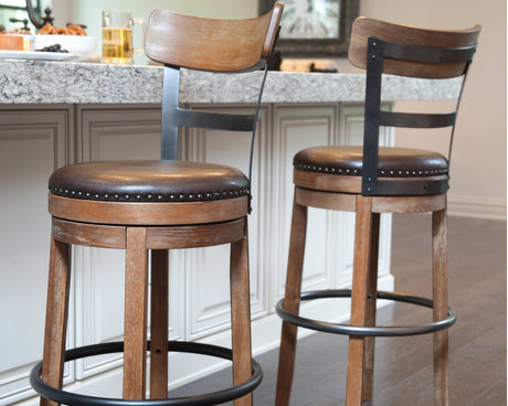 Pinnadel Light Brown Bar Height Barstool by Ashley at Eve Furniture