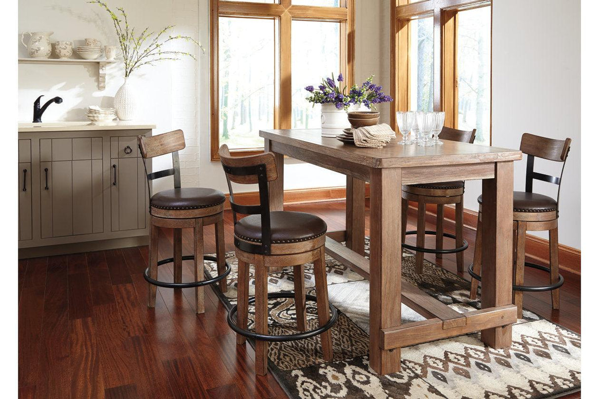Pinnadel Light Brown Counter Height Barstool by Ashley at Eve Furniture