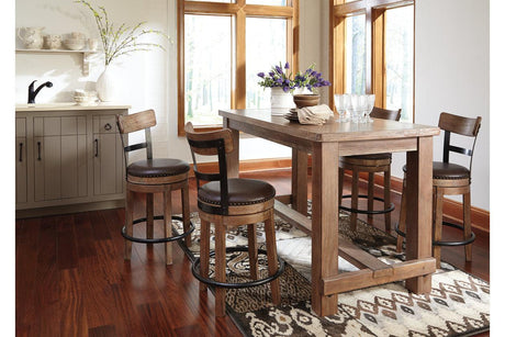 Pinnadel Light Brown Counter Height Barstool by Ashley at Eve Furniture
