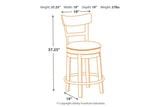 Pinnadel Light Brown Counter Height Barstool by Ashley at Eve Furniture