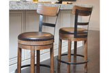 Pinnadel Light Brown Counter Height Barstool by Ashley at Eve Furniture